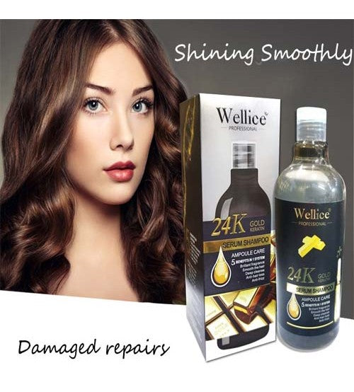 Imported Wellice 24K Gold Keratin Serum Shampoo Original