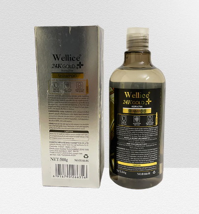 Imported Wellice 24K Gold Keratin Serum Shampoo Original