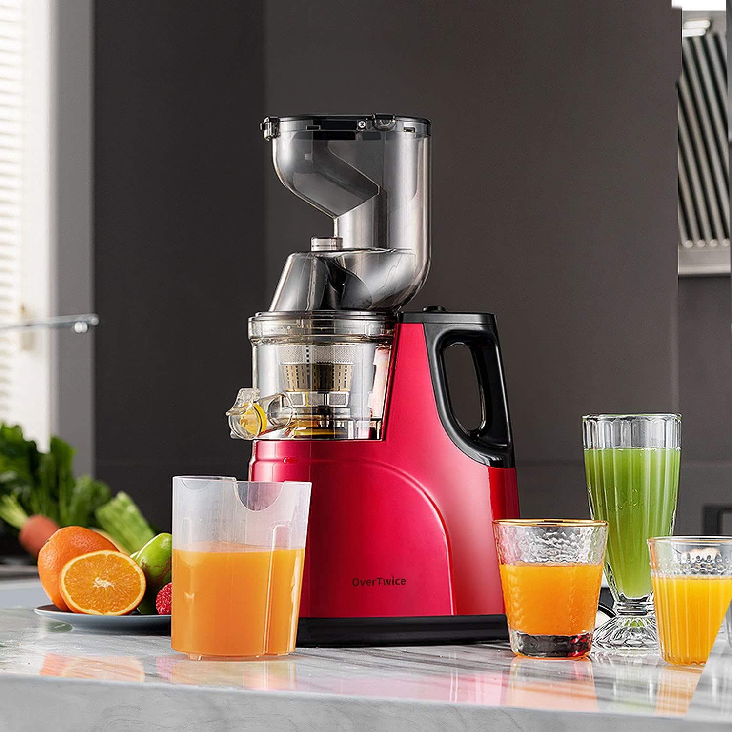Slow Masticating Juicer with Wide Chute and Quiet Motor